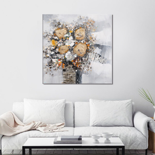 Original oil painting flowers home living room wall hanging oil painting foreign trade handmade painting professional customization and wholesale